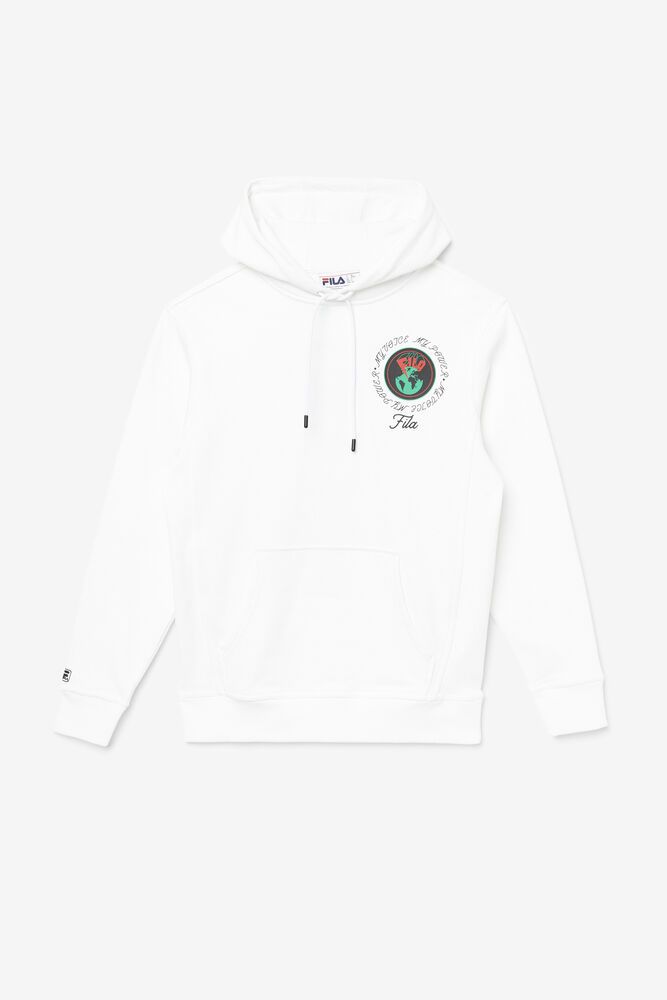 Fila Hunt Hoodie White - Mens - 78045MZPQ